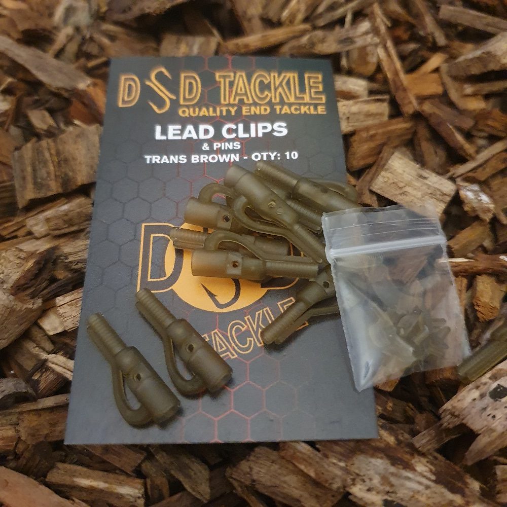 Lead clips with pins - trans brown
