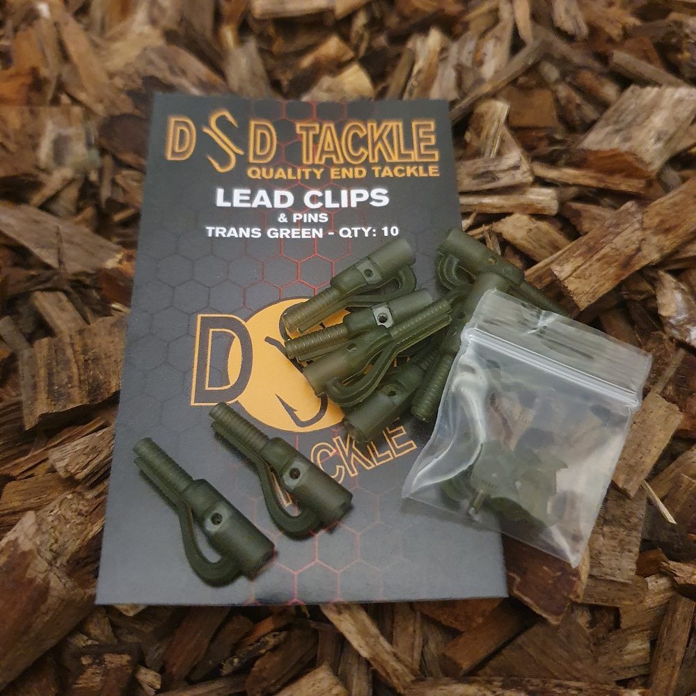 Lead clips with pins - trans green